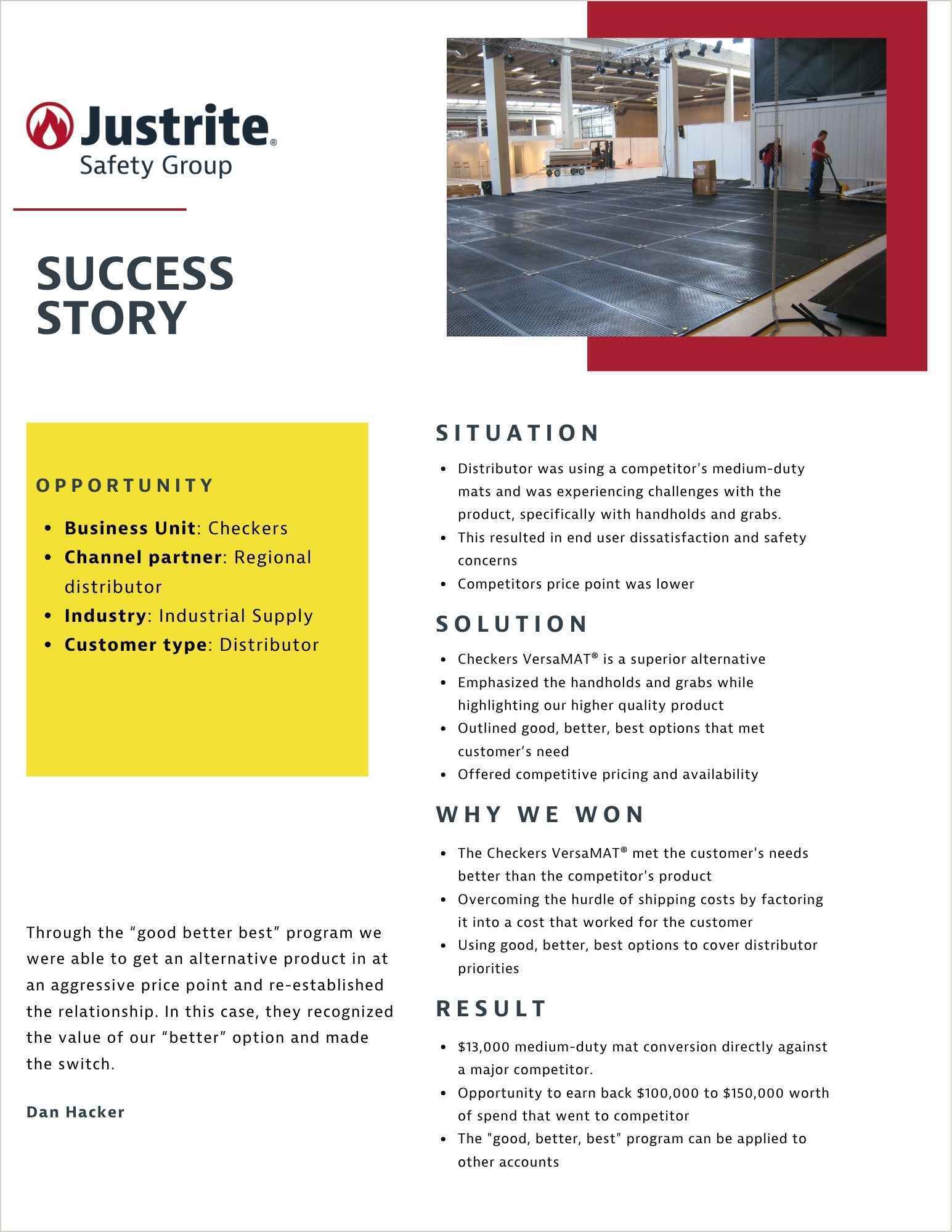 Checkers Medium Duty Mat Conversion Success Story Checkers Medium Duty Mat Conversion Success Story